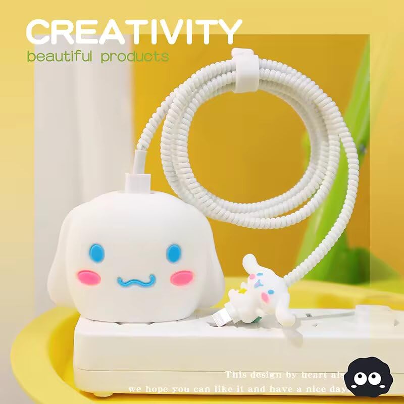 EDNITA Cable Protector with 3D Cute Pattern for iPhone Charger only 18W & 20W-Data Line Wire Saver Charging Cable