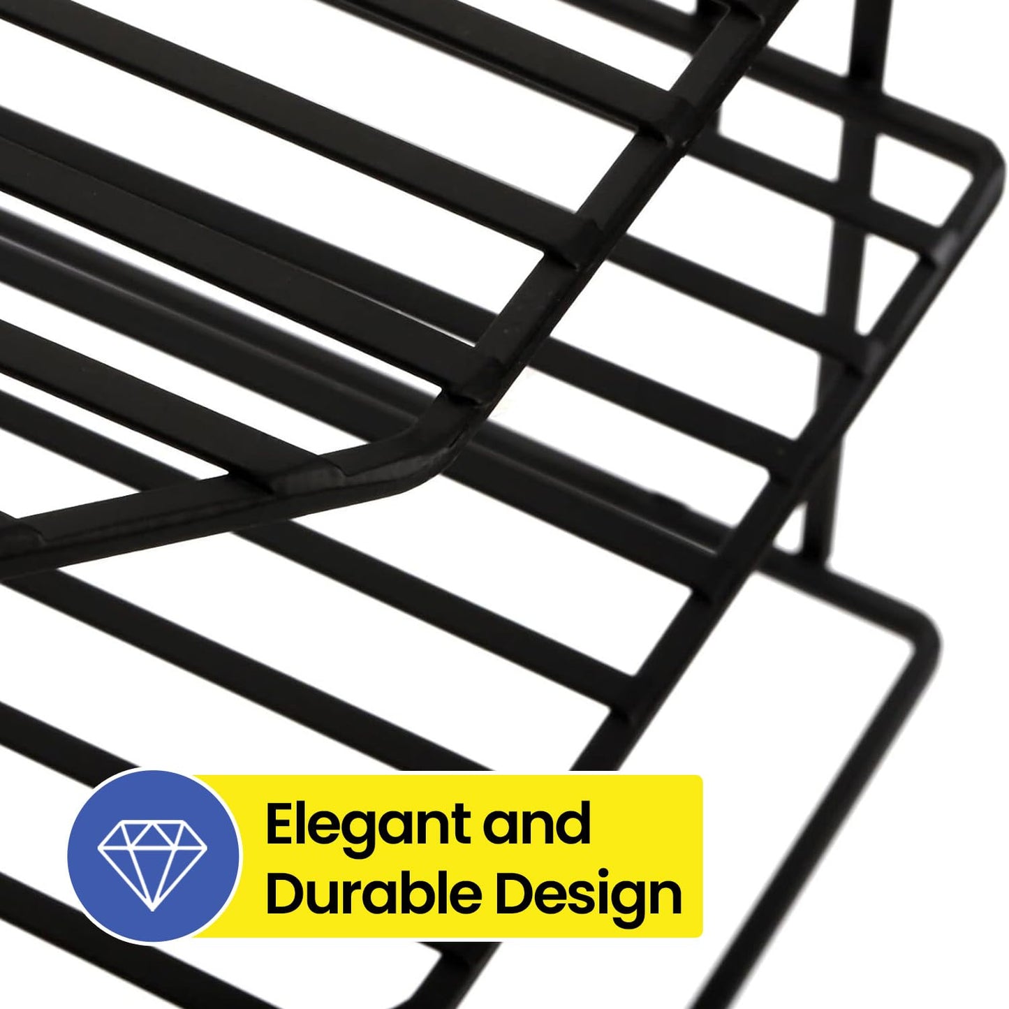 WonderStand KONA | 3-Tier GI Steel Corner Storage Rack: A Versatile Solution to Organize Kitchen Plate and Dishes (Black)