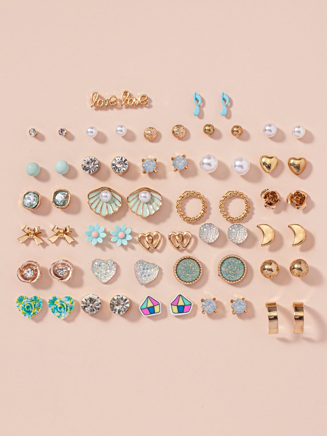 Shining Diva Fashion 30 Pairs Combo Set Latest Stylish Crystal Pearl Earrings for Women and Girls (15283er) Valentine Gift for Girlfriend