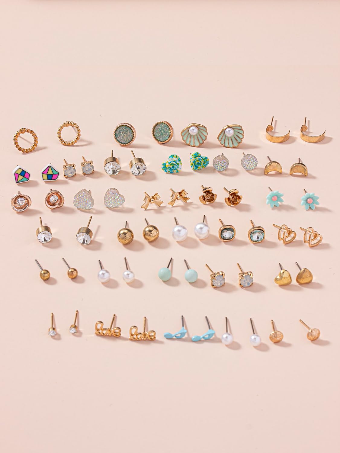 Shining Diva Fashion 30 Pairs Combo Set Latest Stylish Crystal Pearl Earrings for Women and Girls (15283er) Valentine Gift for Girlfriend