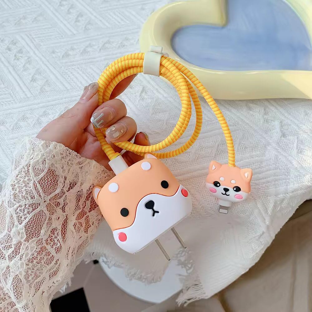 EDNITA Cable Protector with 3D Cute Pattern for iPhone Charger only 18W & 20W-Data Line Wire Saver Charging Cable