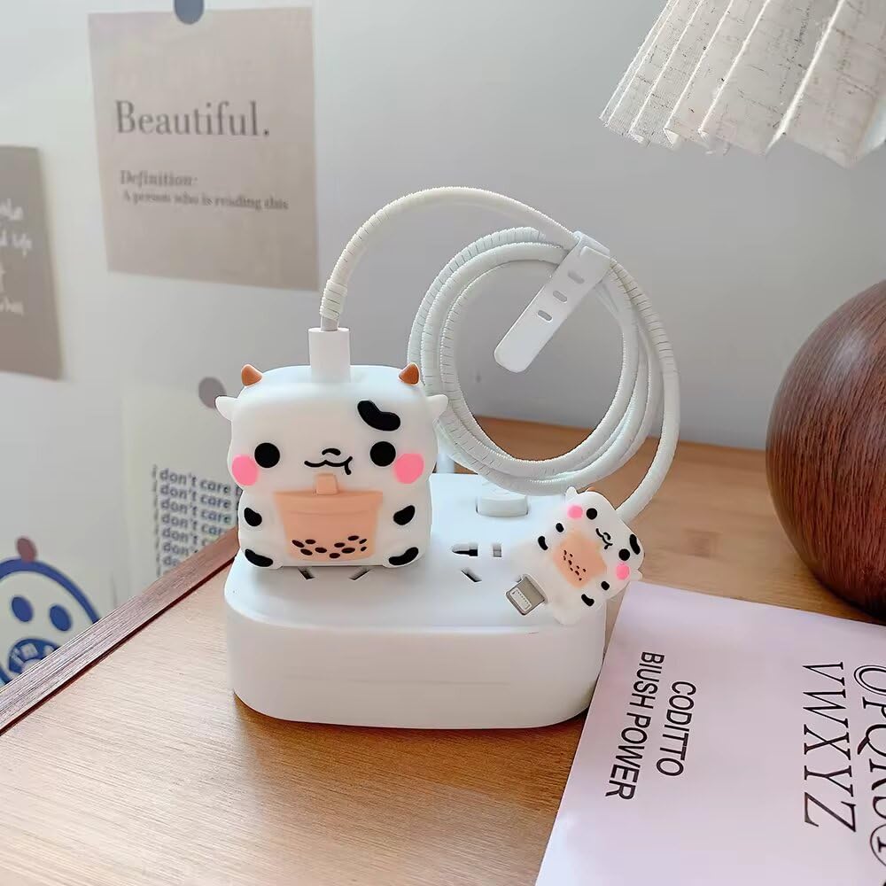 EDNITA Cable Protector with 3D Cute Pattern for iPhone Charger only 18W & 20W-Data Line Wire Saver Charging Cable