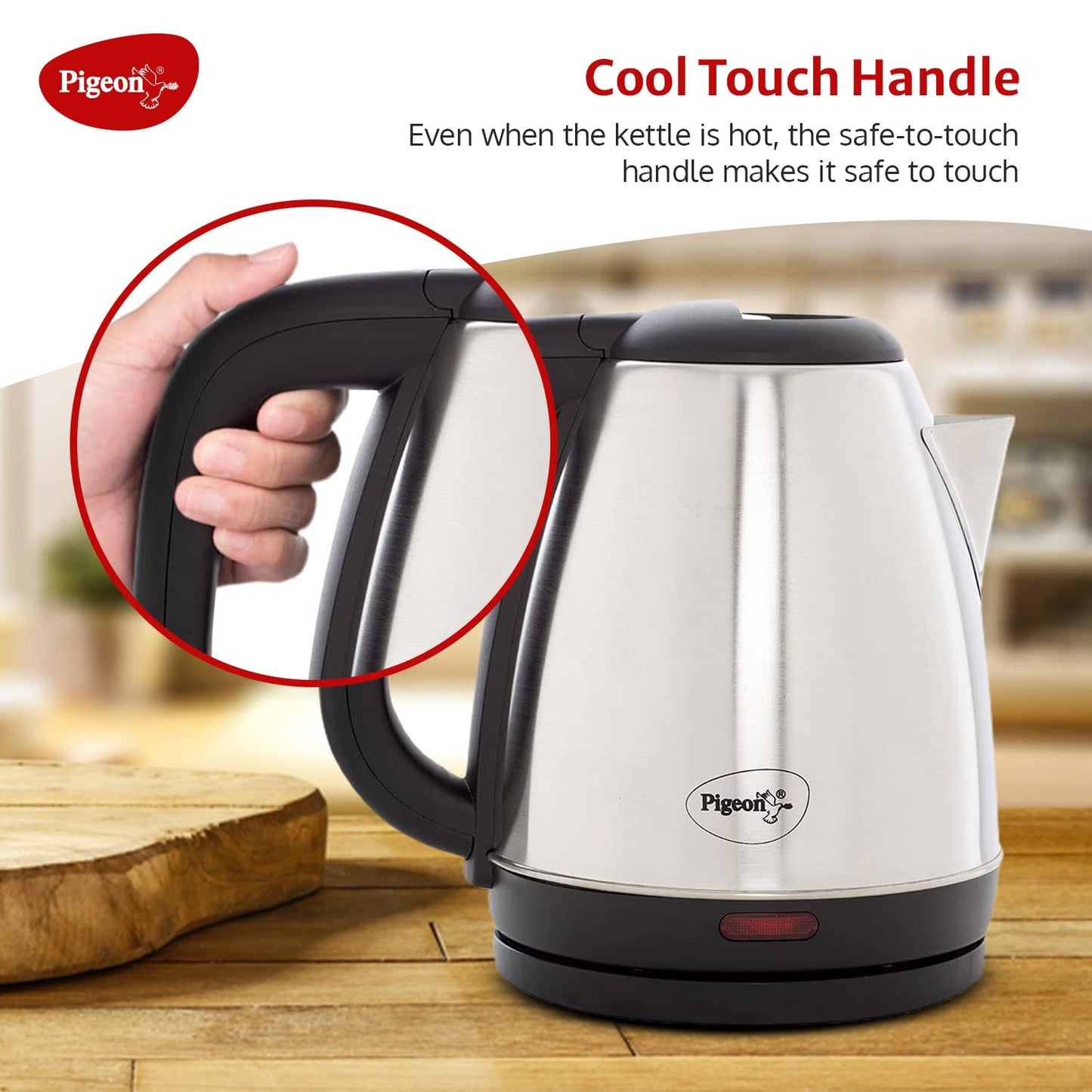 Pigeon by Stovekraft Amaze Plus Electric Kettle (14289) with Stainless Steel Body, 1.5 litre, used for boiling Water,