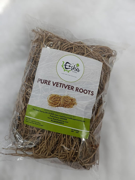 THE ESHA STORES FRESH Vetiver Root 100g Khus Root Vetiveria Zizanioides Vala Kas Ramacham Vetiver for Hair Growth Healthy Skin (Pack of 1 X 100g)
