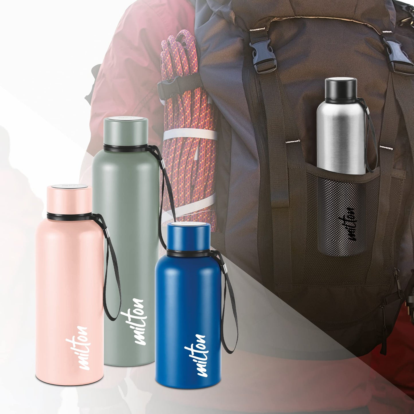 Milton Aura 1000 Thermosteel Bottle, 1050 ml Water Bottles, 24 Hours Hot and Cold, Easy to Carr